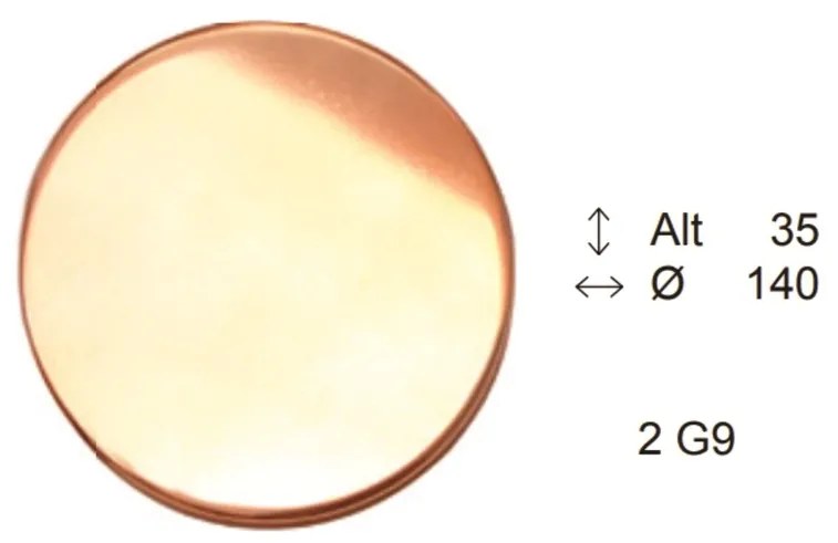 Arandela Uneve Redonda Indireta Ø14X3,5Cm 2Xg9 - Old Artisan Ar-5551 (DOURADO BRILHO)