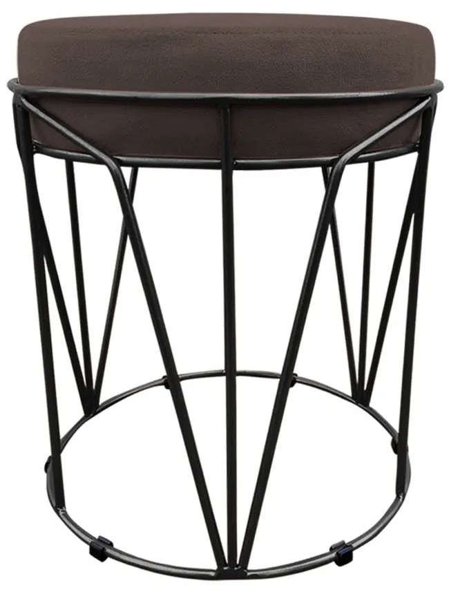 Puff Multiuso com Mesa Babu 2 em 1 Suede Base Preto D'Rossi - Marrom
