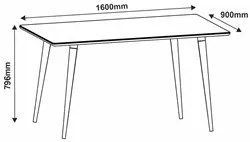 Mesa De Jantar Retangular 160cm 6 Lugares Veneza C14 Branco - Mpozenat
