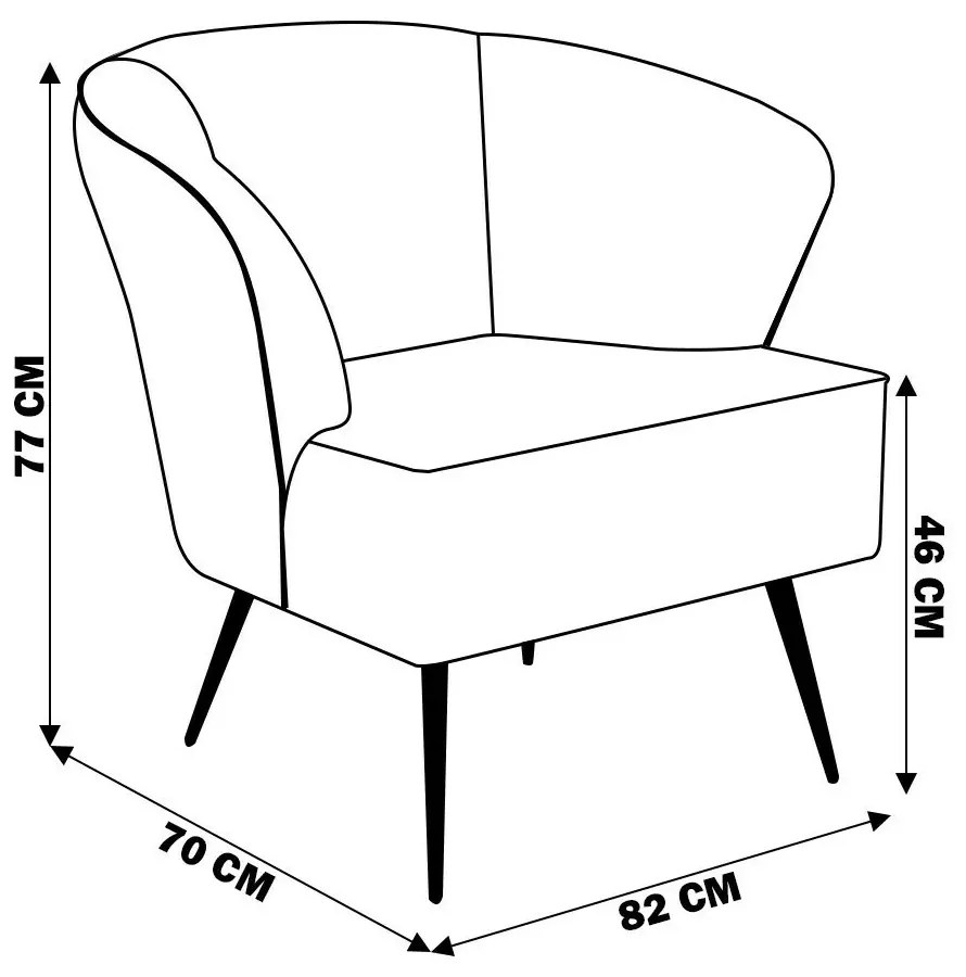 Kit 2 Poltrona Decorativa Sala de Estar Lucca Veludo Telha G15 - Gran Belo