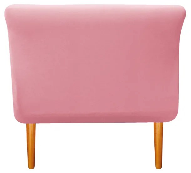 Recamier Estofado Ari 100 cm Solteiro Suede Rosa Bebê - ADJ Decor