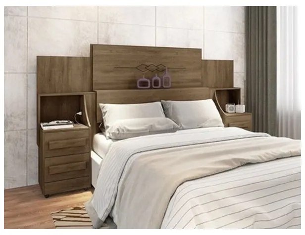 Cabeceira De Casal Síria Freijó Com Off White – RV Móveis