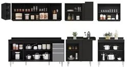 Armário de Cozinha Modulado de Canto 7 Peças CP35 Balcão com Tampo Pre