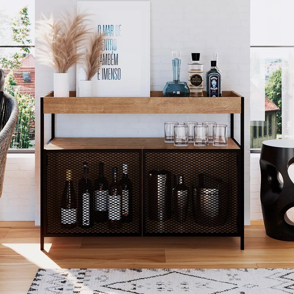 Buffet Bar New Vermont e Preto 100 cm - D'Rossi