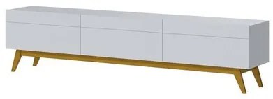 Rack Estar Branco Acetinado 3 Gavetas 220cm - 79168 Sun House