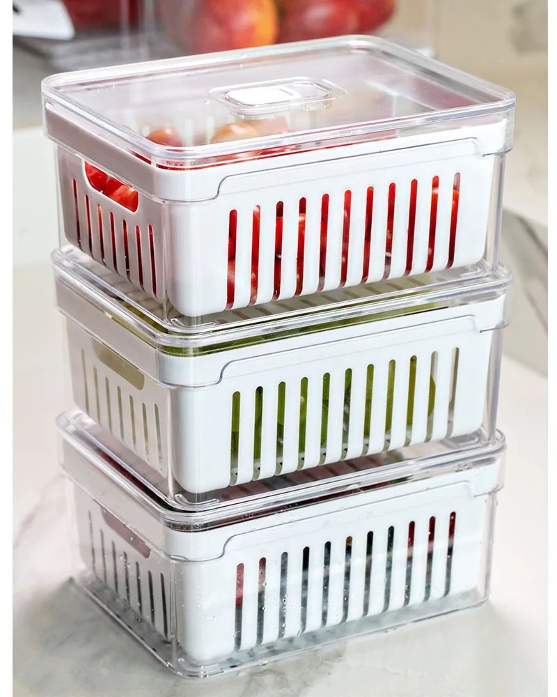 Organizador Clear Fresh Com Cesto 2,2 L