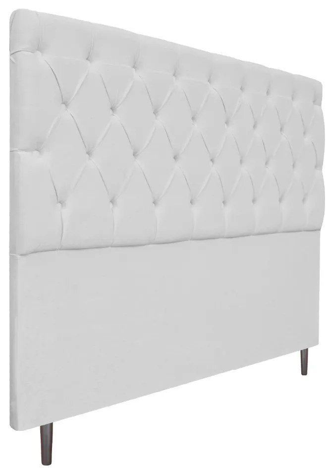 Cabeceira Estofada Liverpool 140 cm Casal Corano Branco - ADJ Decor