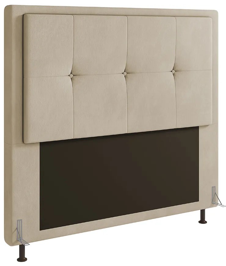 Cabeceira Ametista Para Cama Box Casal 140 cm Suede - D'Rossi - Bege