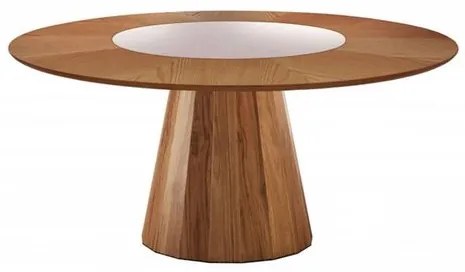 Mesa Akira Tampo Cinamomo Vidro Central Off white 130cm - 55547 Sun House