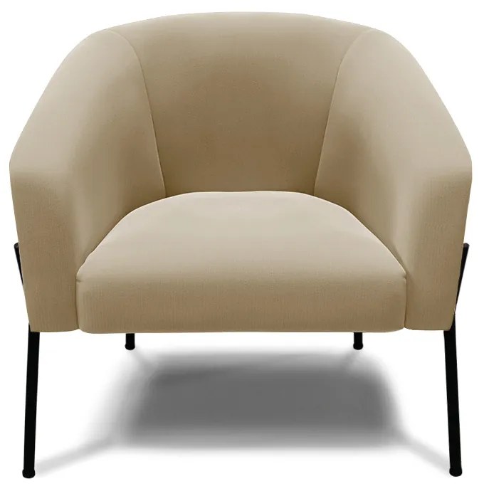 Poltrona Sala Decorativa Pé de Ferro Preto Kit 2 Stella Suede D03 - D'Rossi - Marrom Rato