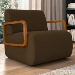 Poltrona Decorativa Orgânica para Sala Kit 2 Belarus Z08 Veludo Marrom
