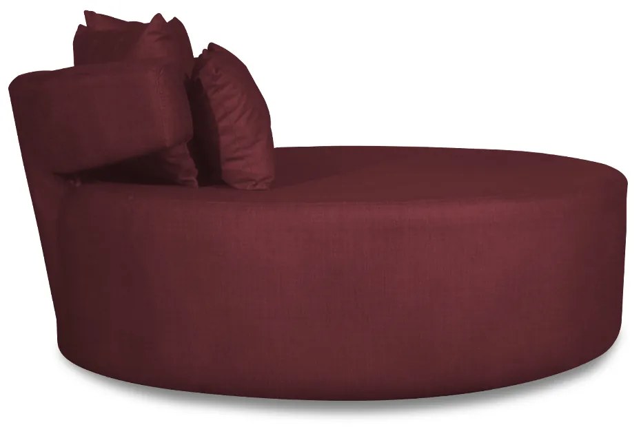 Sofá Chaise Eva Redondo 02 Lugares Suede Bordô