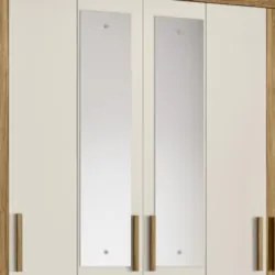Guarda Roupa Casal 165cm Com Espelho Khani Freijó/Off Z17 - Mpozena
