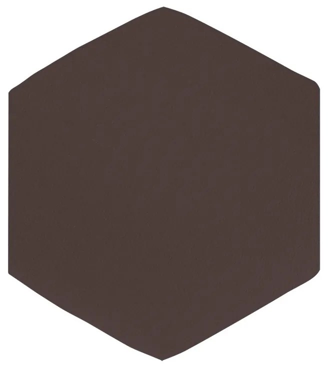 Puff Aramado Hexágono Decorativo Industrial Preto com Suede D03 - D'Rossi - Marrom