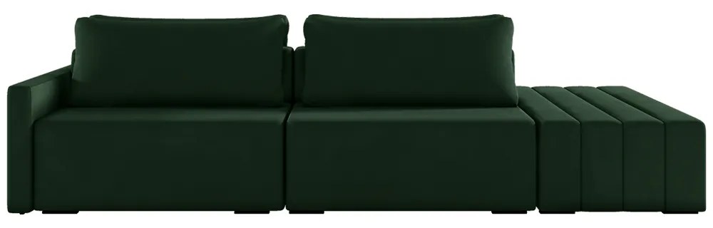 Sofá Ilha Modulado Milos 232cm Puff Lateral Veludo Verde G33 - Gran Belo