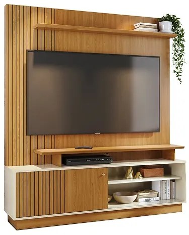 Home Theater Ares Cinamomo/Off White - Madetec Móveis
