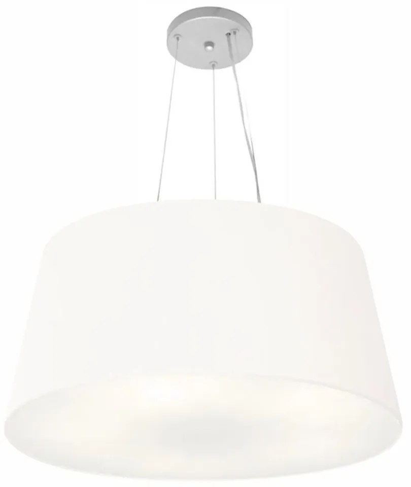 Lustre Pendente Cone Md-4063 Cúpula em Tecido 30/60x50cm Branco - Bivolt