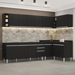 Armário de Cozinha Modulado de Canto 7 Peças CP34 Balcão sem Tampo Pre