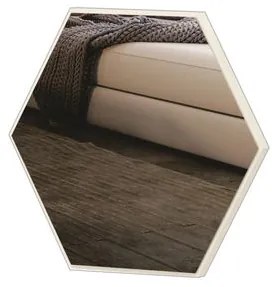 Espelho Hexagono Logus Pequeno cor Off White Brilho 35 cm (LARG) - 56527 Sun House