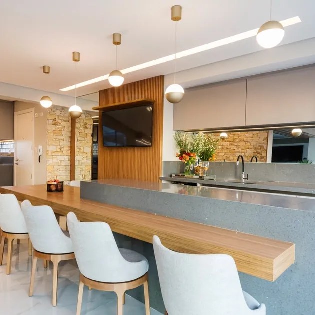 Pendente Led Metal Acrilico 7W 3000K Moon - DOURADO