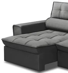 Sofá Retrátil Reclinável 3 Lugares 180cm Blanches F05 Veludo Grafite -