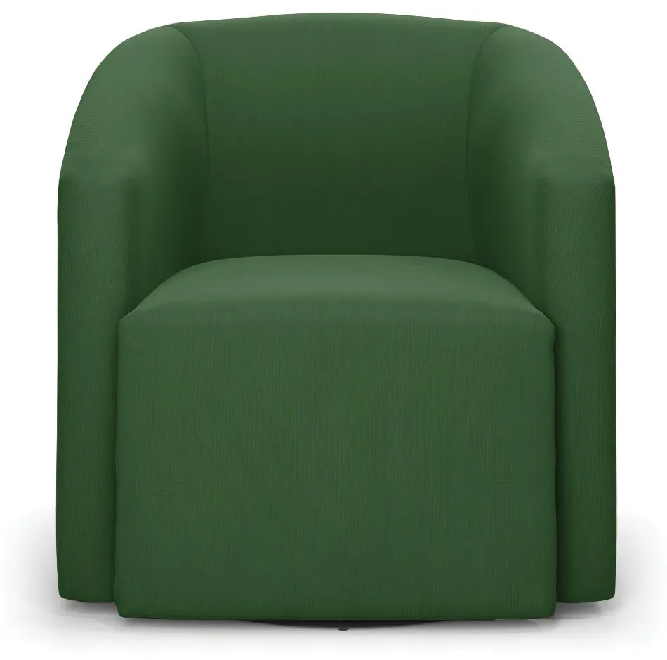Poltrona Decorativa Base Giratória Kit 2 Stella Max Suede D03 - D'Rossi - Verde
