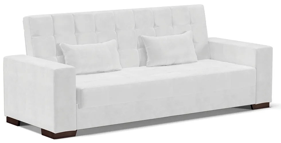Sofá Cama Casal 3 Lugares 210cm Lisboa Corano Branco  D03 - D'Rossi