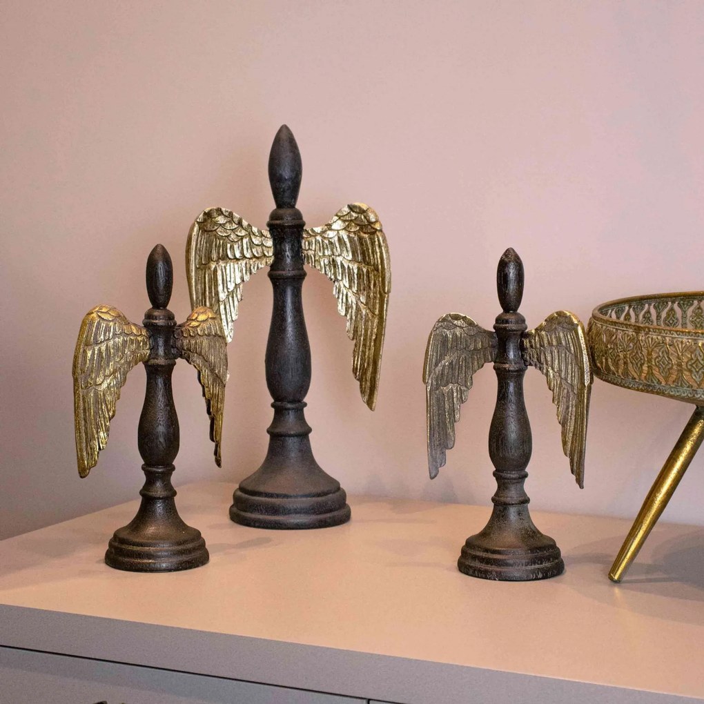 Escultura Decorativa Asa Ouro Velho 25x13,5cm F04 - D'Rossi