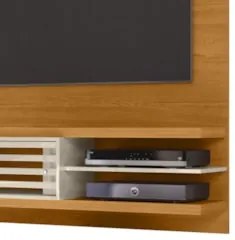 Painel TV 55 Pol e Bancada Suspensa Veena Z10 Off/Cinamomo - Mpozenato