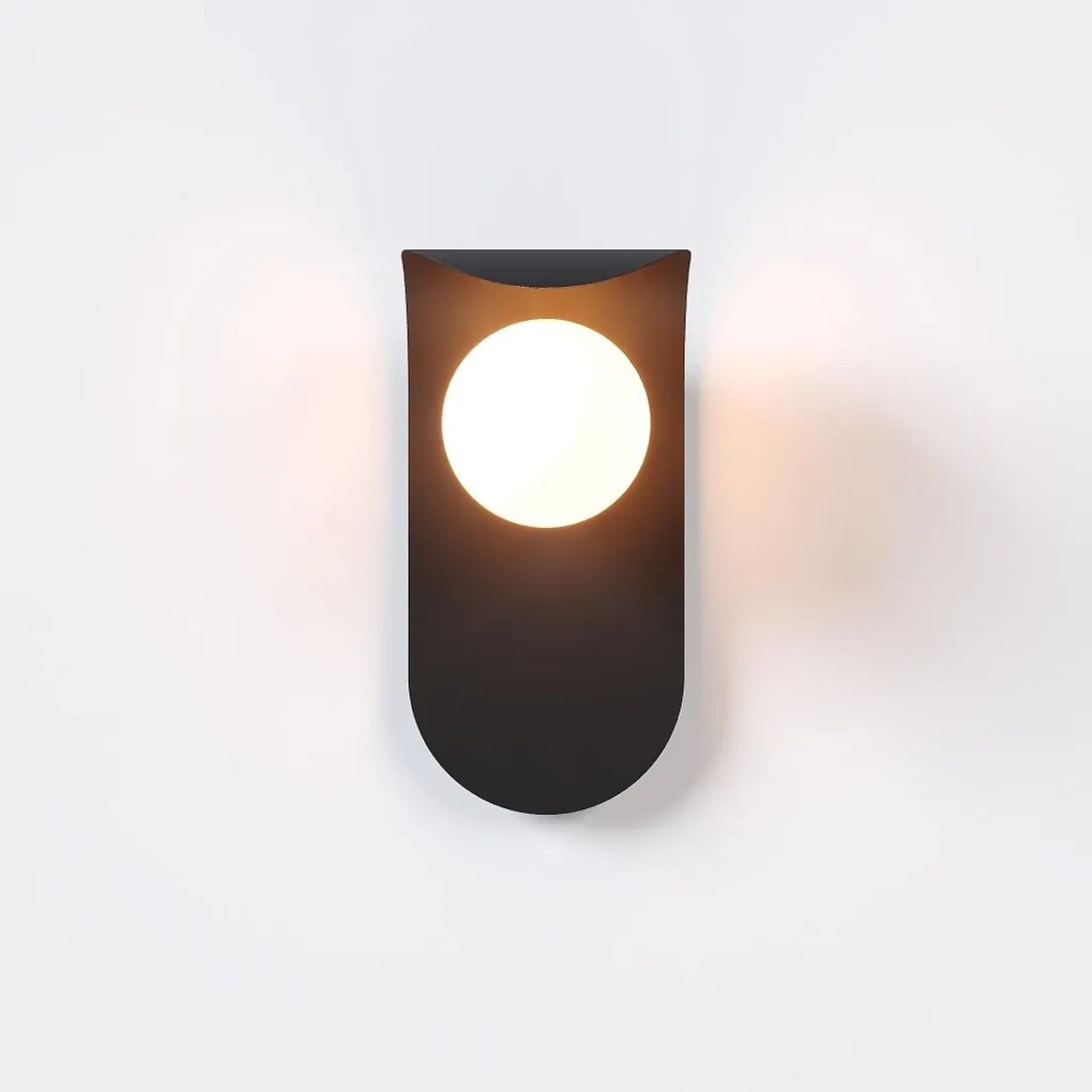 Arandela Wave 14X14X28Cm Aluminio E Globo Ø10Cm Rosca 01Xg9 - Qimporta... (PRETO)