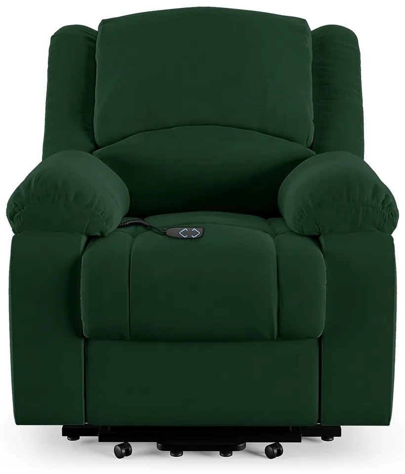 Poltrona do Papai Reclinável Sala de Cinema Madrid Power Elétrica Veludo Verde Esmeralda G23