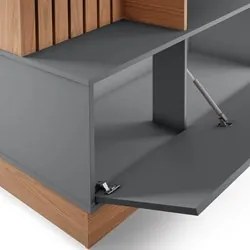 Estante Home Theater para TV até 65 Pol. Maceió Freijó/Cinza Fosco - C