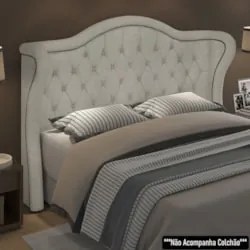 Cabeceira Cama Box Casal Queen 160cm Antibes Z37 Boucle Cru - Mpozenat