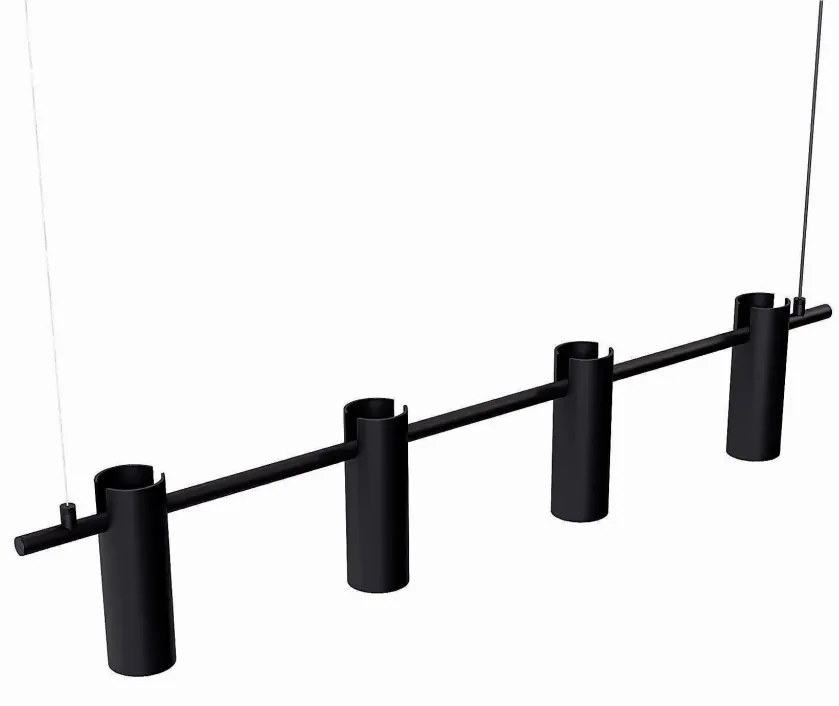 Pendente Tube Transpass Barra Linear Simetrico 5,7X16,7X95Cm Alumínio... (CHAMPANHE / PRETO)