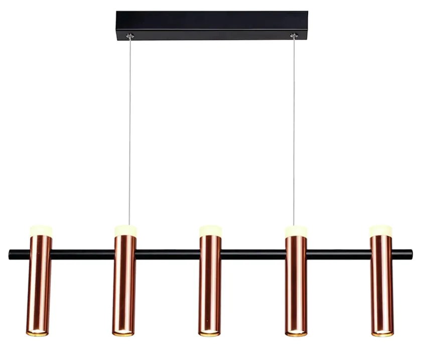 Pendente Tubi Retangular 04X78X20Cm Led 05X7W (35W) 3000K Bivolt / Pre...