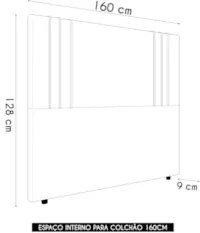 Cabeceira Cama Box Queen 160cm Estofada Rama Sintético Branco Z04 - Mp