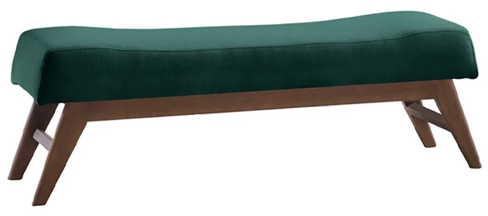 Recamier Decorativo 140cm Lionel Veludo Pés Madeira Verde/Imbuia G62 - Gran Belo
