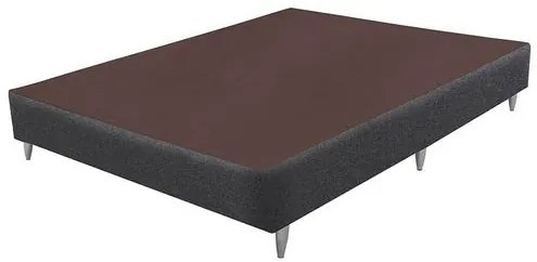 Base Sommier de Cama Box Alta Linho Cinza Viuva 128cm - 70689 Sun House