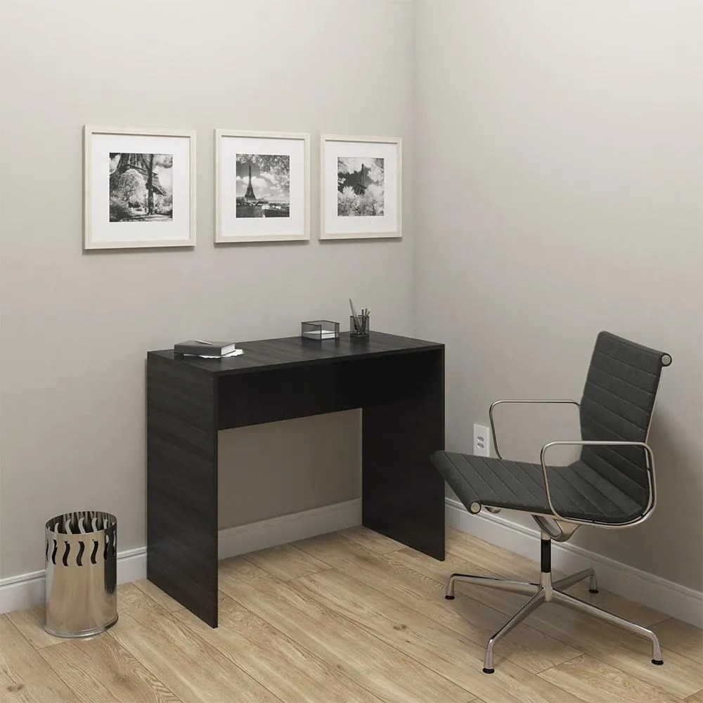 Mesa Escrivaninha Escritório Home Office Organizadora Preta