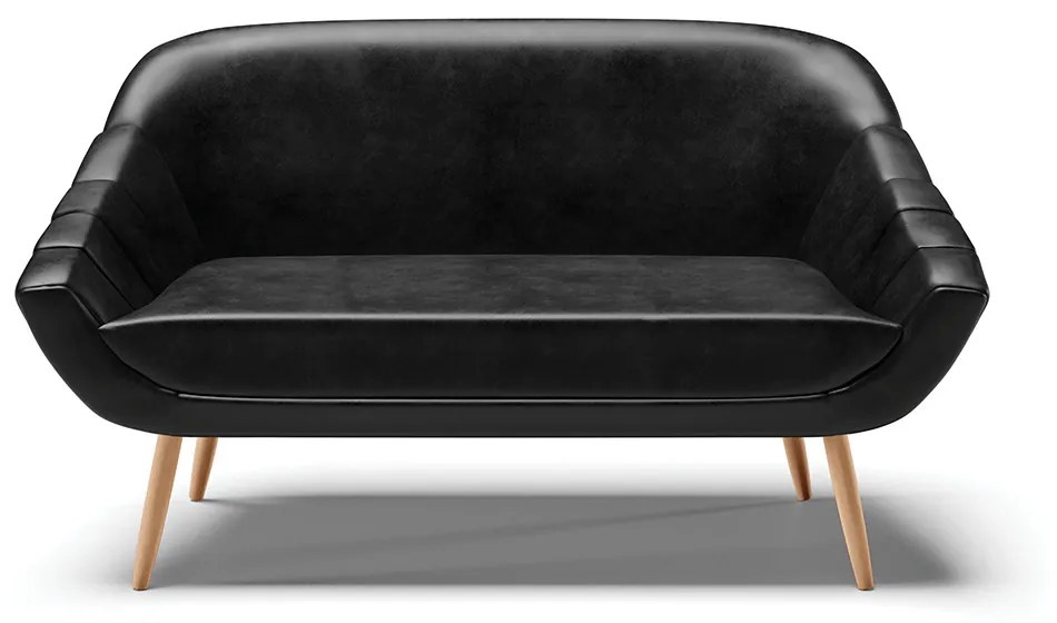 Namoradeira 02 Lugares Giovana Corano Pés Palito Natural - Indo Decorar - Preto