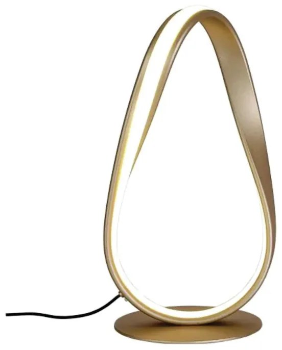 Luminária Abajur Flow Ø18X38Cm Dourado 12W Led 3000K - Bella Iluminaçã...