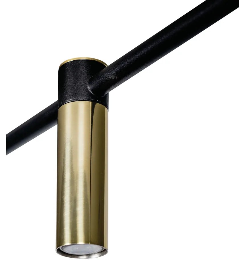 Pendente Barão 121X43Cm 5Xmr11 / Cabo Aço Chumbador + Cabo Rayon | Usi... (AZO-F / CB-V - Azul Oceano Fosco / Cobre Brilho Escovado)