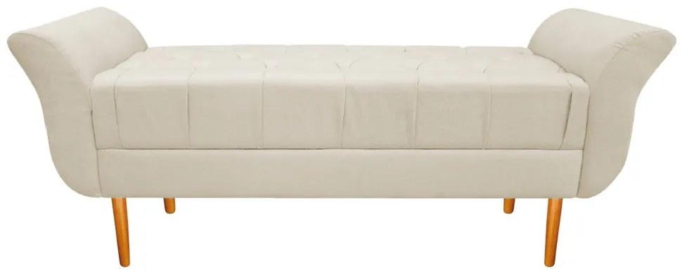 Recamier Estofado Ari 100 cm Solteiro Corano Bege - ADJ Decor
