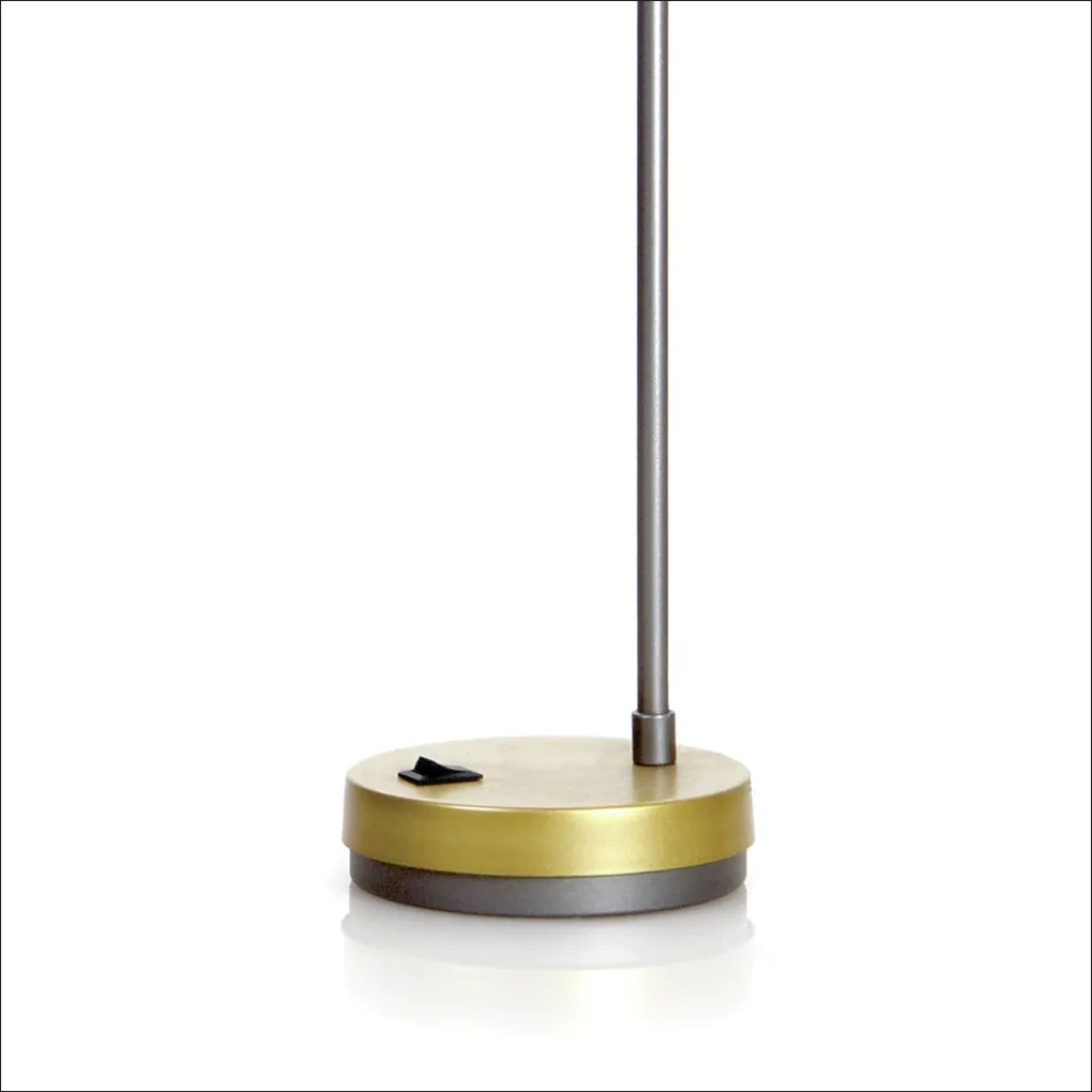 Abajur Pipeline 46X12X16Cm Metal Alumínio 01Xmr11 - Old Artisan Abj-58... (BRANCO / DOURADO BRILHO)