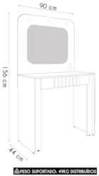 Penteadeira Camarim 90cm Com Espelho Lilian Branco B02 - Mpozenat