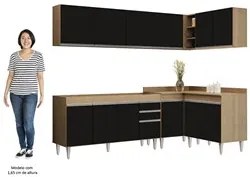 Armário de Cozinha Modulado de Canto 6 Peças CP31 Balcão sem Tampo Cas