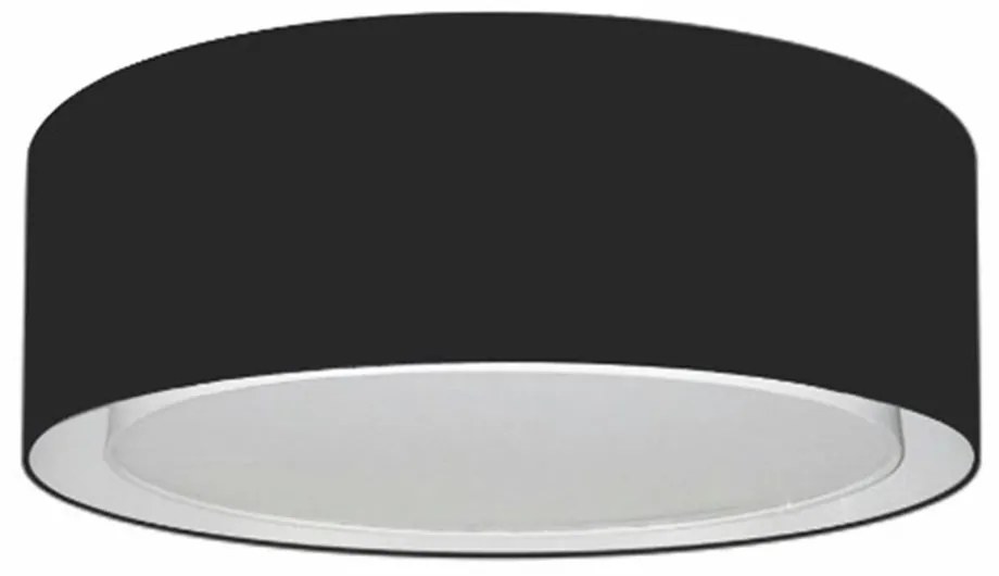 Plafon Duplo Cilíndrico Md-3038 Cúpula em Tecido 80x30cm Preto - Bivolt