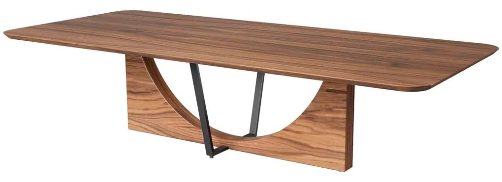 Mesa de Jantar Carson Retangular Tampo com Acabamento Laminado Base Madeira Laminada e Base Aço Pintura Laca