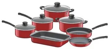 Jogo de Panelas Starflon 7 Peças Vermelho Versalhes Tramontina 20699743