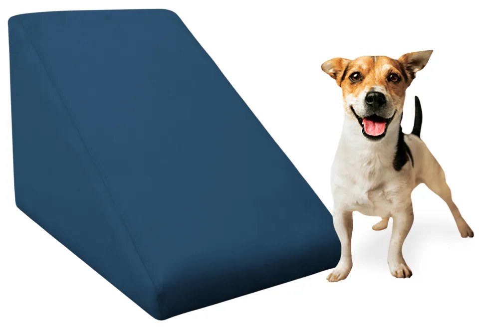 Rampa Pet Almofadada Veludo Cores para Cachorros e Gatos Rampinha Pet - Azul Marinho